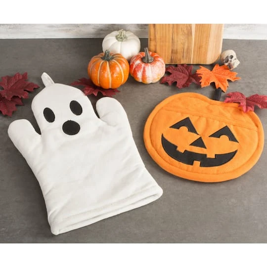 Ghost Oven Mitt & Jack O' Lantern Potholder Set 3 Ghost Oven Mitt & Jack O' Lantern Potholder Set - Image 3
