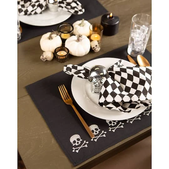 DII® Skulls Embroidered Placemats, 4ct. 5 DII® Skulls Embroidered Placemats, 4ct. - Image 5
