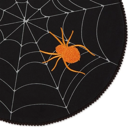 DII® Spooky Spiderweb Embellished Round Placemats, 4ct. 3 DII® Spooky Spiderweb Embellished Round Placemats, 4ct. - Image 3