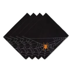 DII® Spooky Spiderweb Embellished Dinner Napkins, 4ct.