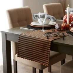 DII® 70" Halloween Happy Haunting Spooky Spider Reversible Table Runner 8 DII® 70" Halloween Happy Haunting Spooky Spider Reversible Table Runner -Halloween Decor Shop D666326S 2