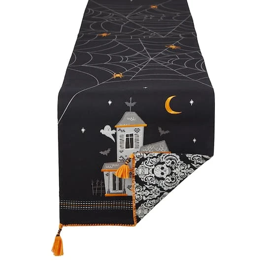 DII® 70" Haunted House Embellished Table Runner 2 DII® 70" Haunted House Embellished Table Runner - Image 2