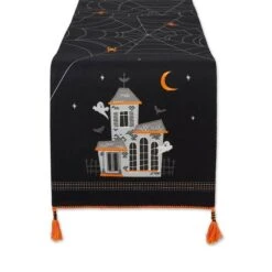 DII® 70" Haunted House Embellished Table Runner 8 DII® 70" Haunted House Embellished Table Runner -Halloween Decor Shop D666456S 2