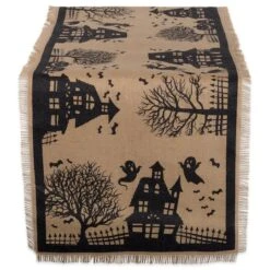 DII® 108" Haunted House Burlap Table Runner