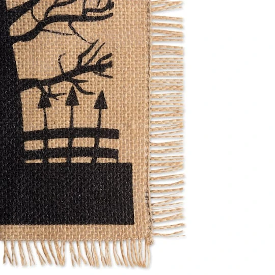 DII® 108" Haunted House Burlap Table Runner 4 DII® 108" Haunted House Burlap Table Runner - Image 4