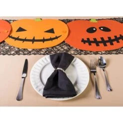 DII® Jack-O-Lantern Table Runner And Placemat Set -Halloween Decor Shop D666814S 3