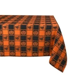 DII® 84" Halloween Woven Check Tablecloth
