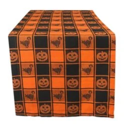 DII® 72" Halloween Woven Check Table Runner