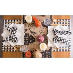 DII® 74" Haunted House Burlap Table Runner 11 DII® 74" Haunted House Burlap Table Runner -Halloween Decor Shop D666859S 5