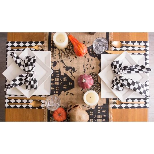 DII® 74" Haunted House Burlap Table Runner 6 DII® 74" Haunted House Burlap Table Runner - Image 6