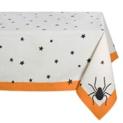 DII® 52" Black Stars Print Tablecloth