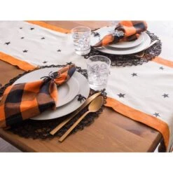 DII® 72" Black Stars Print Table Runner 11 DII® 72" Black Stars Print Table Runner -Halloween Decor Shop D666861S 5
