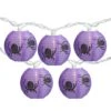 Northlight 10ct. Purple & Black Spider Paper Lantern Halloween Lights