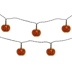Northlight 10ct. Orange Jack-O-Lantern LED Mini Halloween Lights