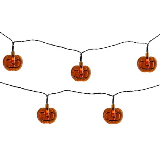 Northlight 10ct. Orange Jack-O-Lantern LED Mini Halloween Lights 1 Northlight 10ct. Orange Jack-O-Lantern LED Mini Halloween Lights