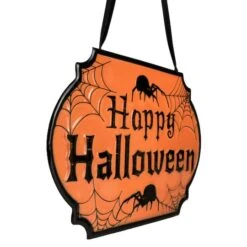 Northlight Orange & Black Happy Halloween Cauldron Pot Metal Wall Sign -Halloween Decor Shop D668604S 3