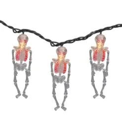 Northlight 10ct. Skeleton Halloween Lights -Halloween Decor Shop D668610S 2
