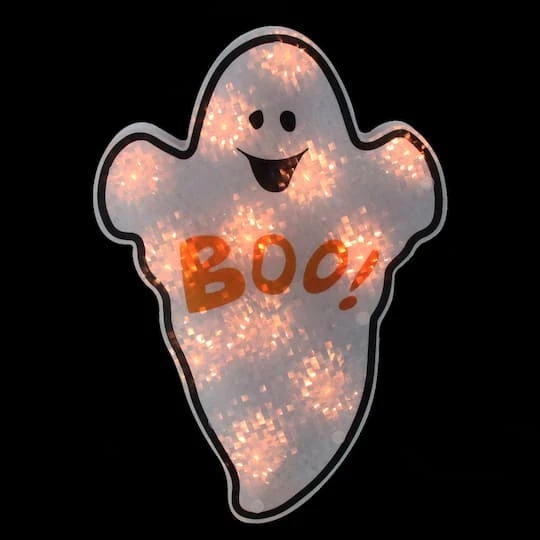 Northlight Lighted Holographic Ghost Halloween Window Silhouette Decoration 3 Northlight Lighted Holographic Ghost Halloween Window Silhouette Decoration - Image 3