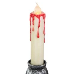 Northlight 14" Antique Silver Skull Trio Halloween Candelabra Décor 8 Northlight 14" Antique Silver Skull Trio Halloween Candelabra Décor -Halloween Decor Shop D668622S 3