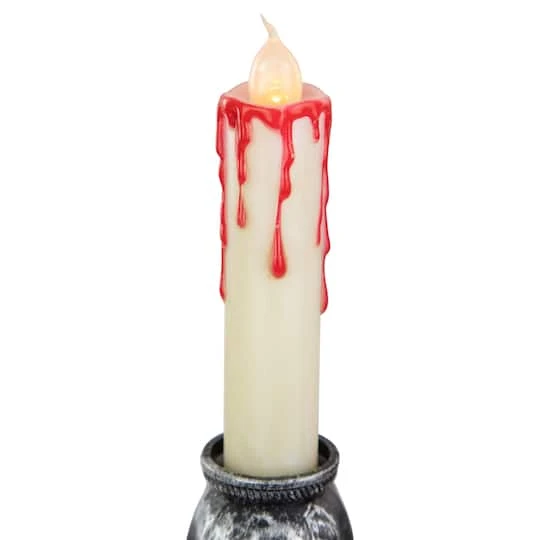 Northlight 14" Antique Silver Skull Trio Halloween Candelabra Décor 4 Northlight 14" Antique Silver Skull Trio Halloween Candelabra Décor - Image 4