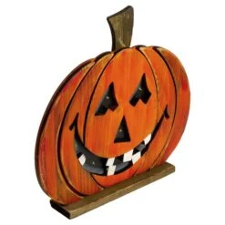 Northlight 13" LED Lighted Jack-O-Lantern Wooden Halloween Decoration 8 Northlight 13" LED Lighted Jack-O-Lantern Wooden Halloween Decoration -Halloween Decor Shop D668623S 3