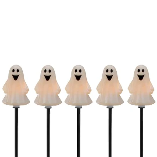 Northlight 5ct. Ghost Shaped Halloween Pathway Markers 1 Northlight 5ct. Ghost Shaped Halloween Pathway Markers