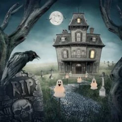 Northlight 5ct. Ghost Shaped Halloween Pathway Markers 6 Northlight 5ct. Ghost Shaped Halloween Pathway Markers -Halloween Decor Shop D668630S 2