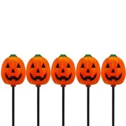 Northlight 5ct. Jack-O-Lantern Shaped Halloween Pathway Markers 5 Northlight 5ct. Jack-O-Lantern Shaped Halloween Pathway Markers -Halloween Decor Shop D668632S 1 1
