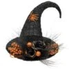 Northlight 16" Black Tinsel Witch's Hat With Orange Glittered Roses Halloween Decoration 13 Northlight 16" Black Tinsel Witch's Hat With Orange Glittered Roses Halloween Decoration -Halloween Decor Shop D668639S 1