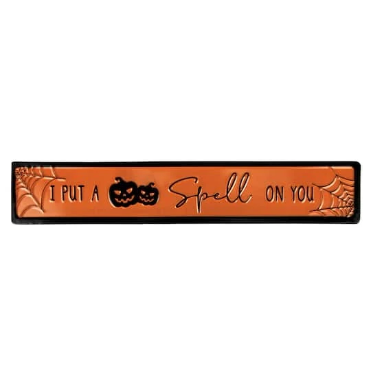 Northlight 20" Orange & Black "I Put A Spell On You" Halloween Wall Sign 2 Northlight 20" Orange & Black "I Put A Spell On You" Halloween Wall Sign - Image 2