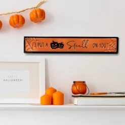 Northlight 20" Orange & Black "I Put A Spell On You" Halloween Wall Sign 7 Northlight 20" Orange & Black "I Put A Spell On You" Halloween Wall Sign -Halloween Decor Shop D668643S 2