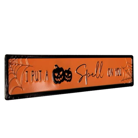 Northlight 20" Orange & Black "I Put A Spell On You" Halloween Wall Sign 4 Northlight 20" Orange & Black "I Put A Spell On You" Halloween Wall Sign - Image 4