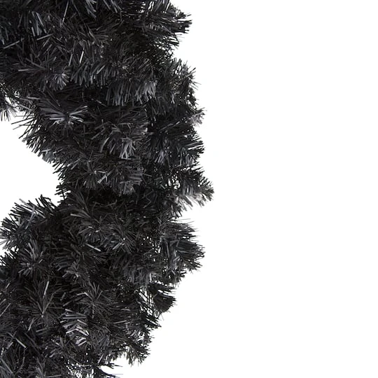 Northlight 24" Black Unlit Colorado Spruce Artificial Halloween Wreath 3 Northlight 24" Black Unlit Colorado Spruce Artificial Halloween Wreath - Image 3