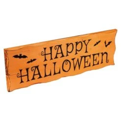 Northlight 24" Wooden 'Happy Halloween' Wall Sign With Bats 7 Northlight 24" Wooden 'Happy Halloween' Wall Sign With Bats -Halloween Decor Shop D668647S 2