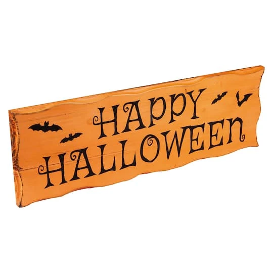 Northlight 24" Wooden 'Happy Halloween' Wall Sign With Bats 3 Northlight 24" Wooden 'Happy Halloween' Wall Sign With Bats - Image 3