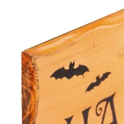 Northlight 24" Wooden 'Happy Halloween' Wall Sign With Bats 8 Northlight 24" Wooden 'Happy Halloween' Wall Sign With Bats -Halloween Decor Shop D668647S 3