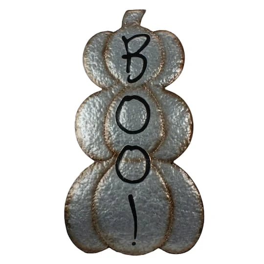 Northlight 28' Silver & Brown Metal Pumpkin Halloween Decoration 2 Northlight 28' Silver & Brown Metal Pumpkin Halloween Decoration - Image 2
