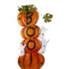 Northlight 33" Orange & Black Stacked Pumpkins Outdoor Halloween Decoration -Halloween Decor Shop D668657S 1