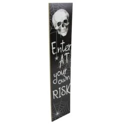 Northlight 36" Black & White Enter At Your Own Risk Wood Halloween Wall Sign 8 Northlight 36" Black & White Enter At Your Own Risk Wood Halloween Wall Sign -Halloween Decor Shop D668659S 3