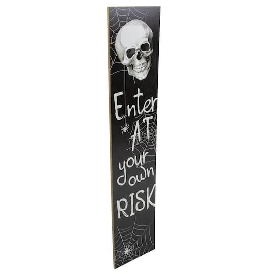 Northlight 36" Black & White Enter At Your Own Risk Wood Halloween Wall Sign 4 Northlight 36" Black & White Enter At Your Own Risk Wood Halloween Wall Sign - Image 4