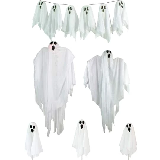 Northlight 6-Piece Ghost Family Halloween Porch Display Decoration Set 2 Northlight 6-Piece Ghost Family Halloween Porch Display Decoration Set - Image 2