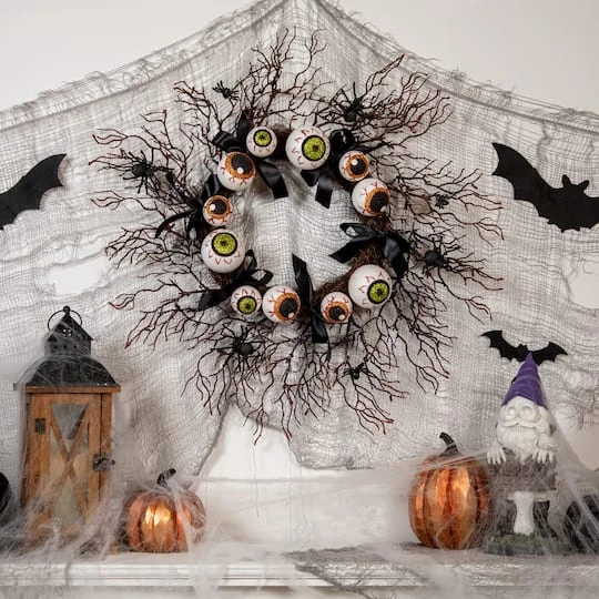 Northlight 24'' Unlit Eyeballs And Spiders Halloween Twig Wreath 3 Northlight 24'' Unlit Eyeballs And Spiders Halloween Twig Wreath - Image 3
