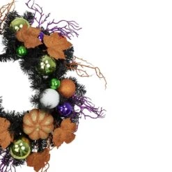 Northlight 24'' Unlit Jack-O-Lantern In Witches Hat Halloween Pine Wreath -Halloween Decor Shop D668680S 3