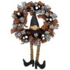 Northlight 24'' Unlit Orange And Black Witch With Bows Halloween Wreath -Halloween Decor Shop D668683S 1