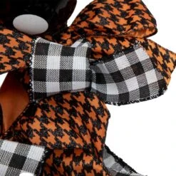 Northlight 24'' Unlit Orange And Black Witch With Bows Halloween Wreath -Halloween Decor Shop D668683S 3