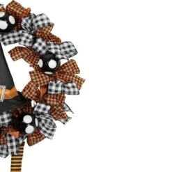 Northlight 24'' Unlit Orange And Black Witch With Bows Halloween Wreath -Halloween Decor Shop D668683S 4