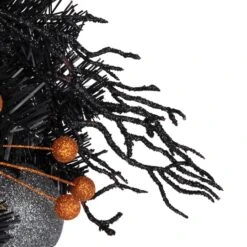 Northlight 24'' Unlit Orange Ornaments And Ghost Halloween Pine Wreath -Halloween Decor Shop D668686S 3