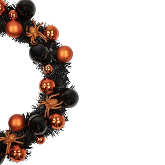 Northlight 18'' Unlit Orange Spiders And Ornaments Halloween Wreath 5 Northlight 18'' Unlit Orange Spiders And Ornaments Halloween Wreath - Image 5