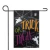 Northlight 12.5" X 18" Spider Webs & Ghosts Trick Or Treat Outdoor Garden Flag 18 Northlight 12.5" X 18" Spider Webs & Ghosts Trick Or Treat Outdoor Garden Flag -Halloween Decor Shop D668697S 1