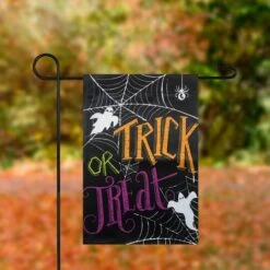 Northlight 12.5" X 18" Spider Webs & Ghosts Trick Or Treat Outdoor Garden Flag 7 Northlight 12.5" X 18" Spider Webs & Ghosts Trick Or Treat Outdoor Garden Flag -Halloween Decor Shop D668697S 3